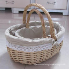 (BC-WB1019) High Quality Handmade Natural Willow Basket/Gift Basket
